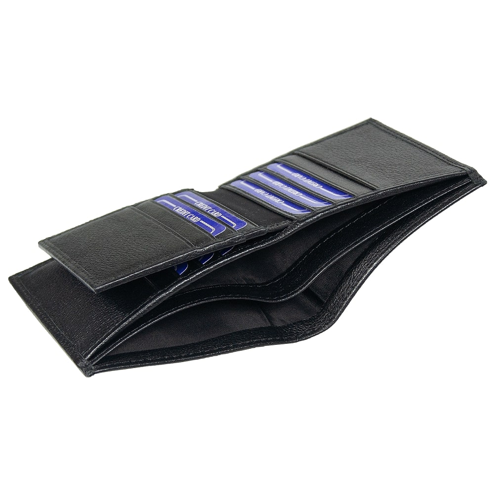 Кошелек с картхолдером Leather Plain, Чёрный-3