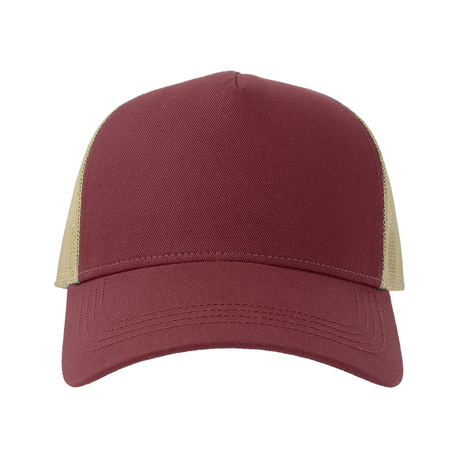 Бейсболка RAPPER COTTON-S, 5 клиньев, пластиковая застёжка, бордовый, бежевый-2