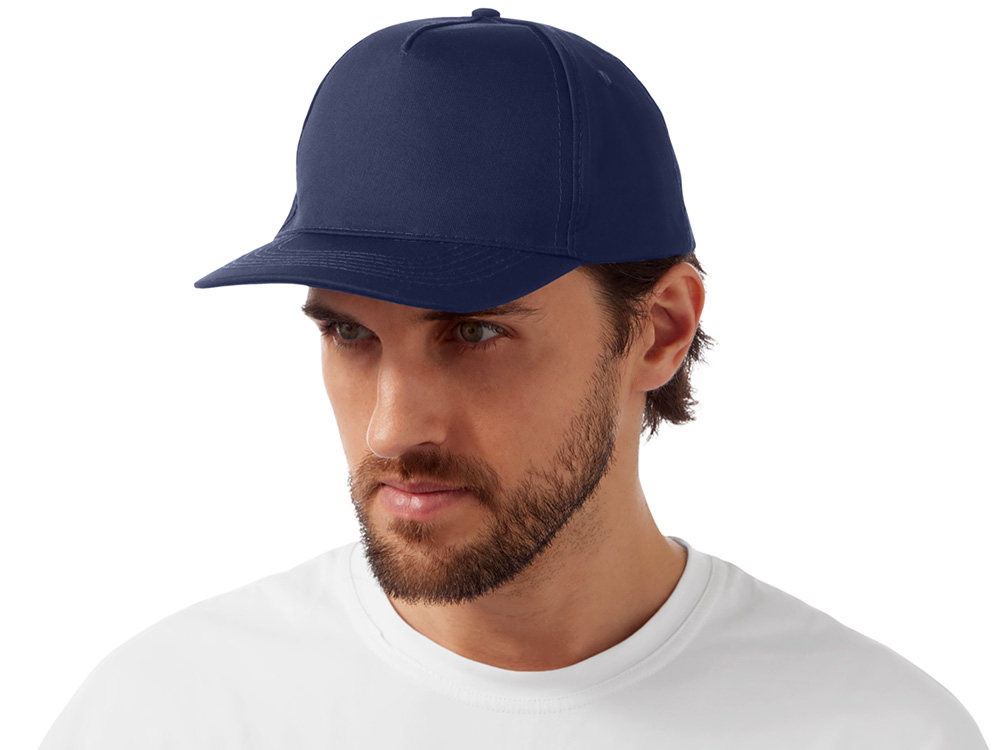 Бейсболка Mix 5-ти панельная 180 гр, темно-синий-1