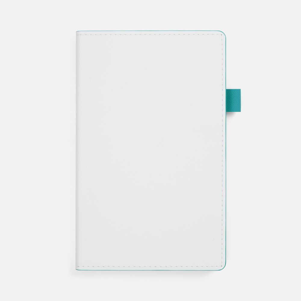 Ежедневник White Shall, недатированный, бело-бирюзовый-0