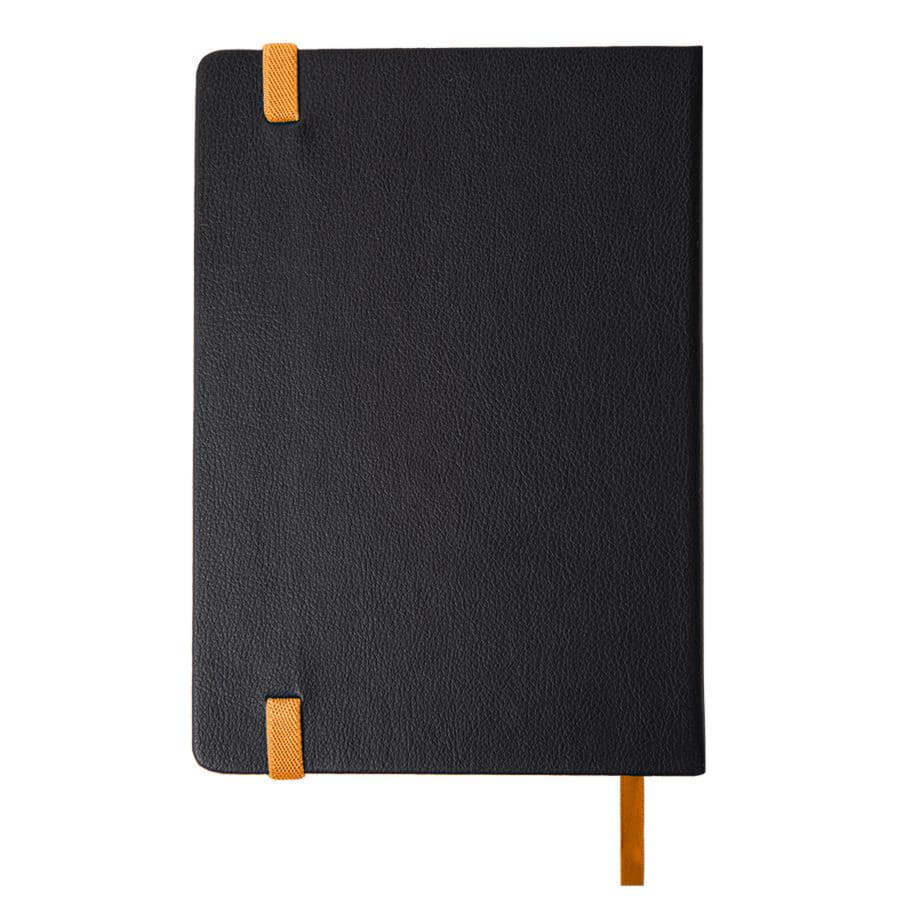 Ежедневник недатированный Ray, формат А5, в клетку, черный, оранжевый-4