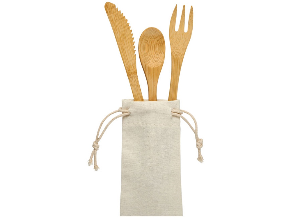 Набор столовых приборов Celuk из бамбука, натуральный-4