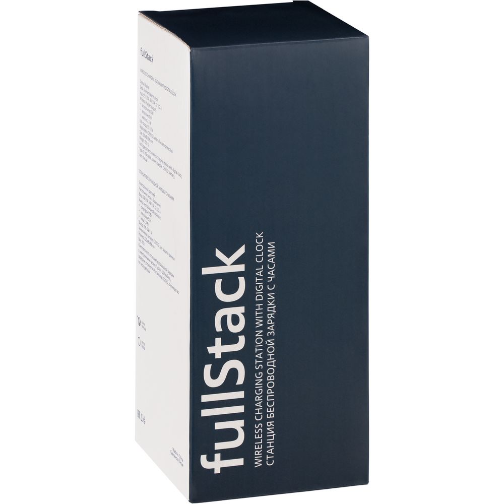Станция беспроводной зарядки с часами fullStack, черная-6