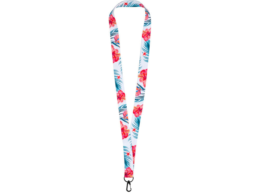 Ланъярд 2 см под сублимацию с трендовым карабином, черный-2