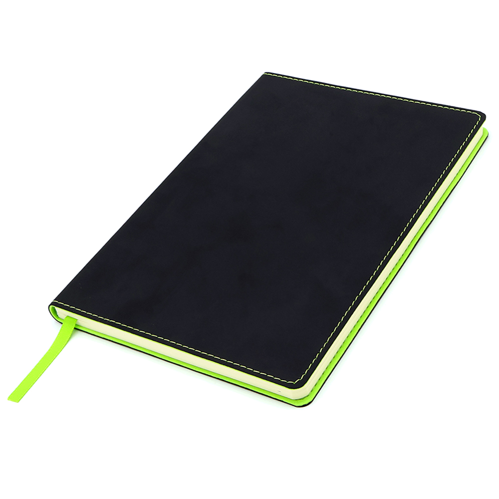Блокнот A5 Blackjack в мягком переплёте, черно-зеленый-1