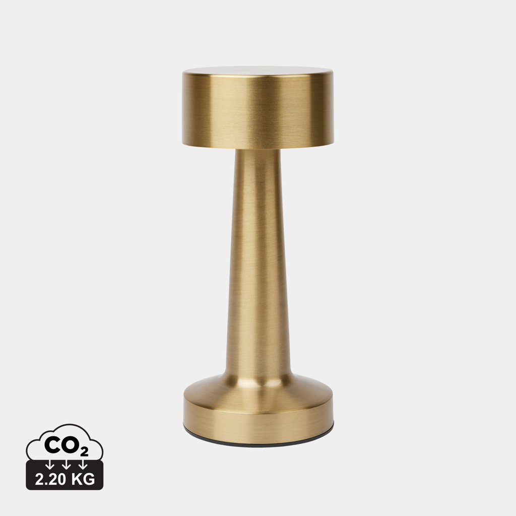 Настольная лампа VINGA Maris из переработанного пластика RCS золотистая-7