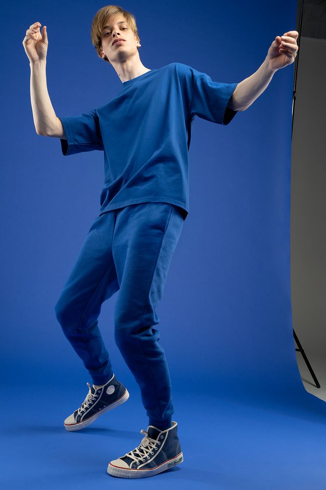 Футболка унисекс оверсайз T3, синяя-1