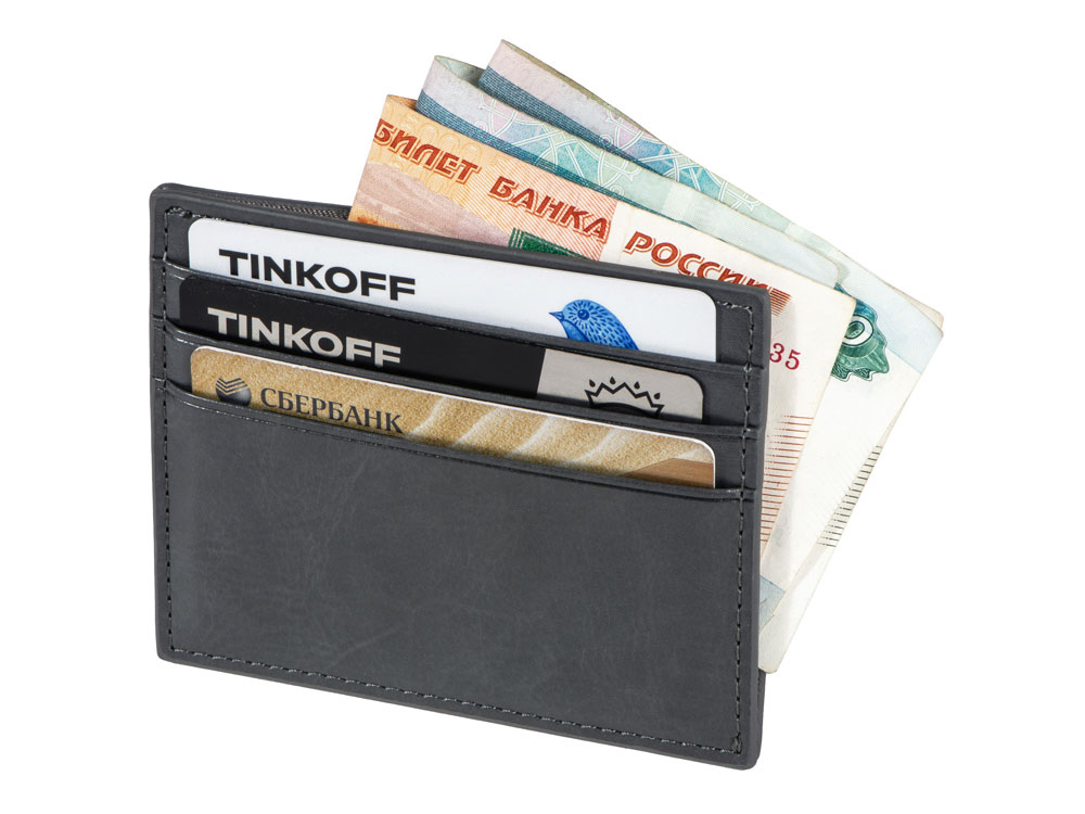 Картхолдер для 6 пластиковых карт с RFID-защитой Fabrizio, серый-2