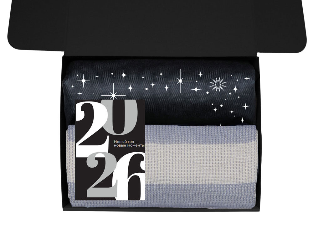 Подарочный набор c пледом, термосом, свечой и миндалем, красный-2