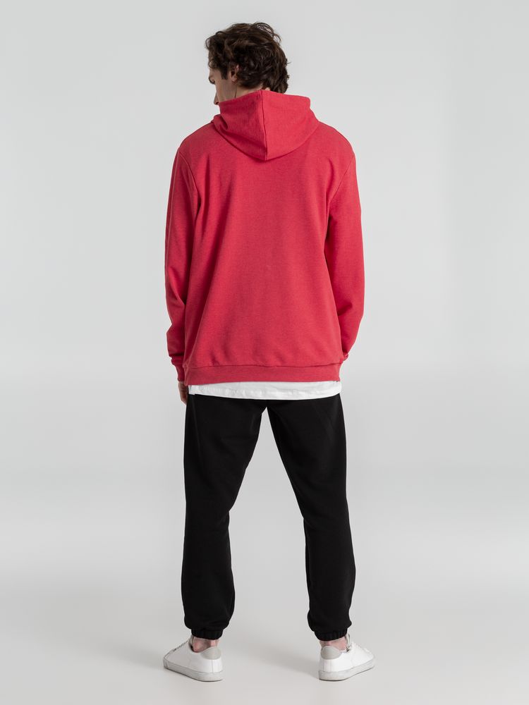 Толстовка с капюшоном унисекс Hoodie, красный меланж-7