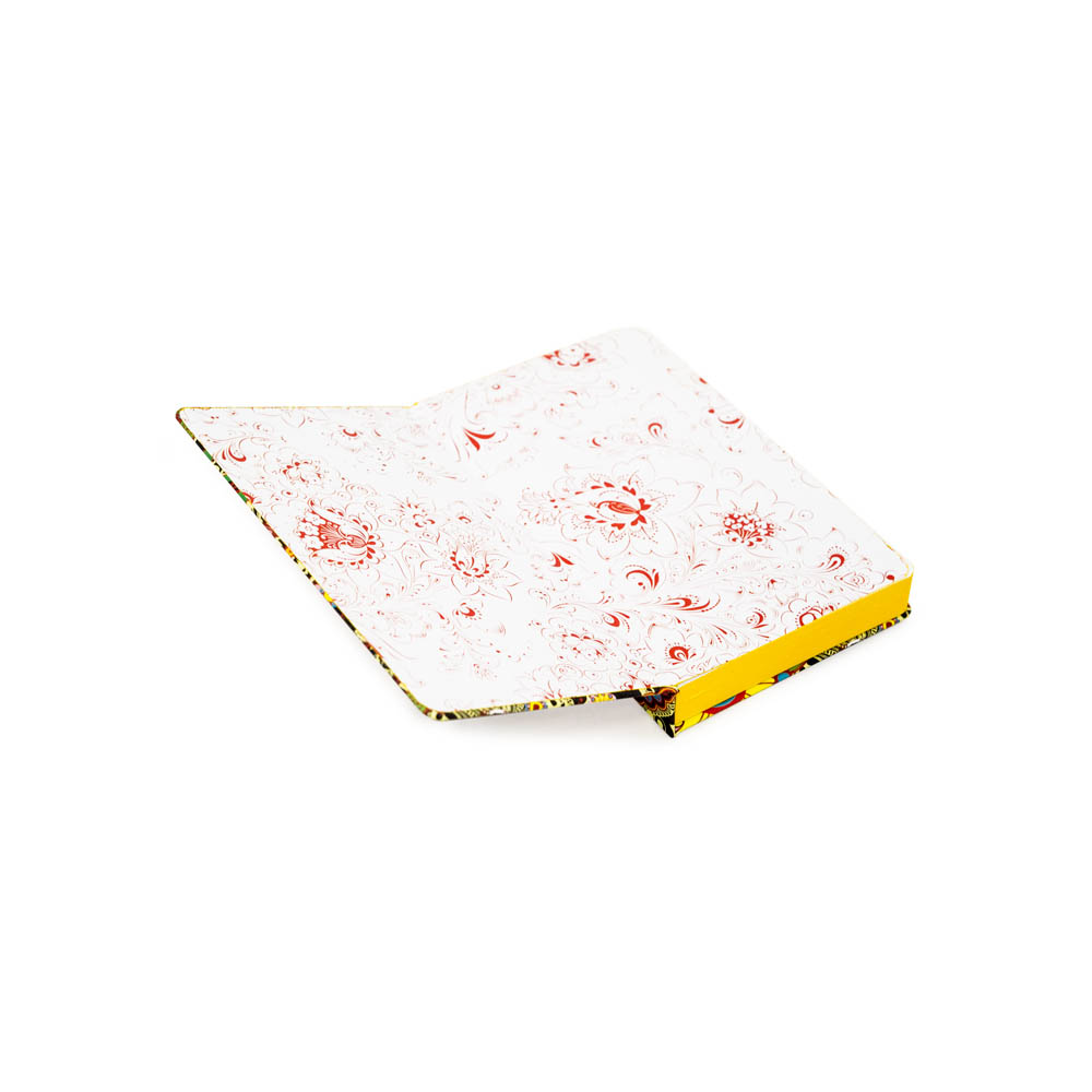 Записная книжка в линейку 10x16  Орнамент, Белый/синий/красный-1