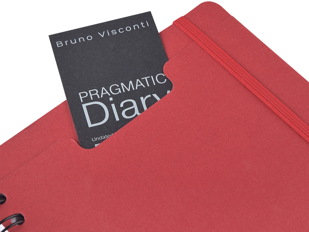 Ежедневник недатированный на гребне А5 Pragmatic, красный-2