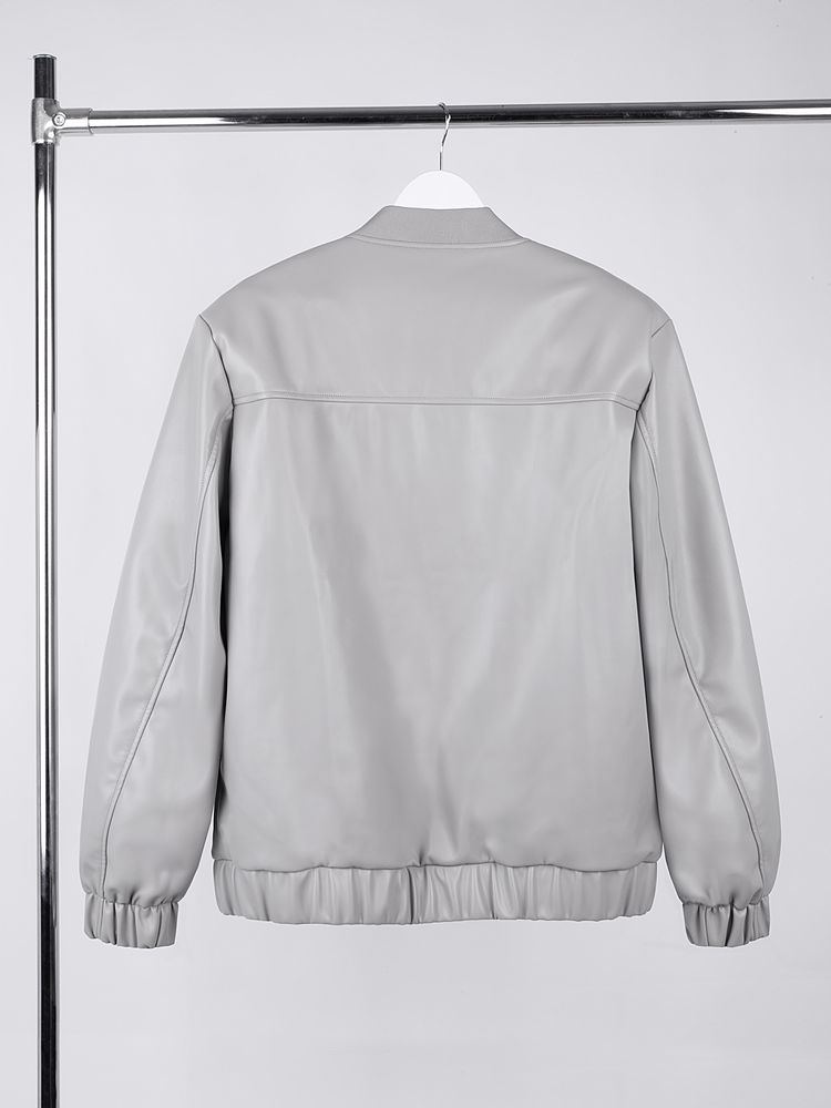 Бомбер из искусственной кожи Univer, серый-1