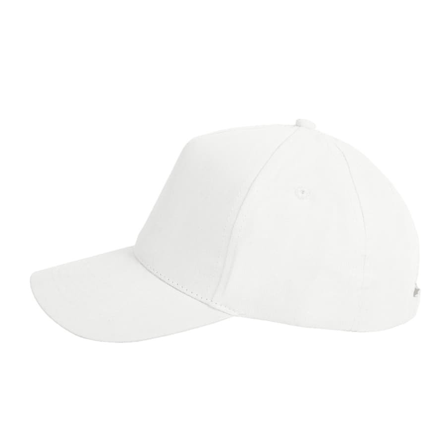 Бейсболка PREMIUM S, 5 клиньев, металлическая застежка, белый-3