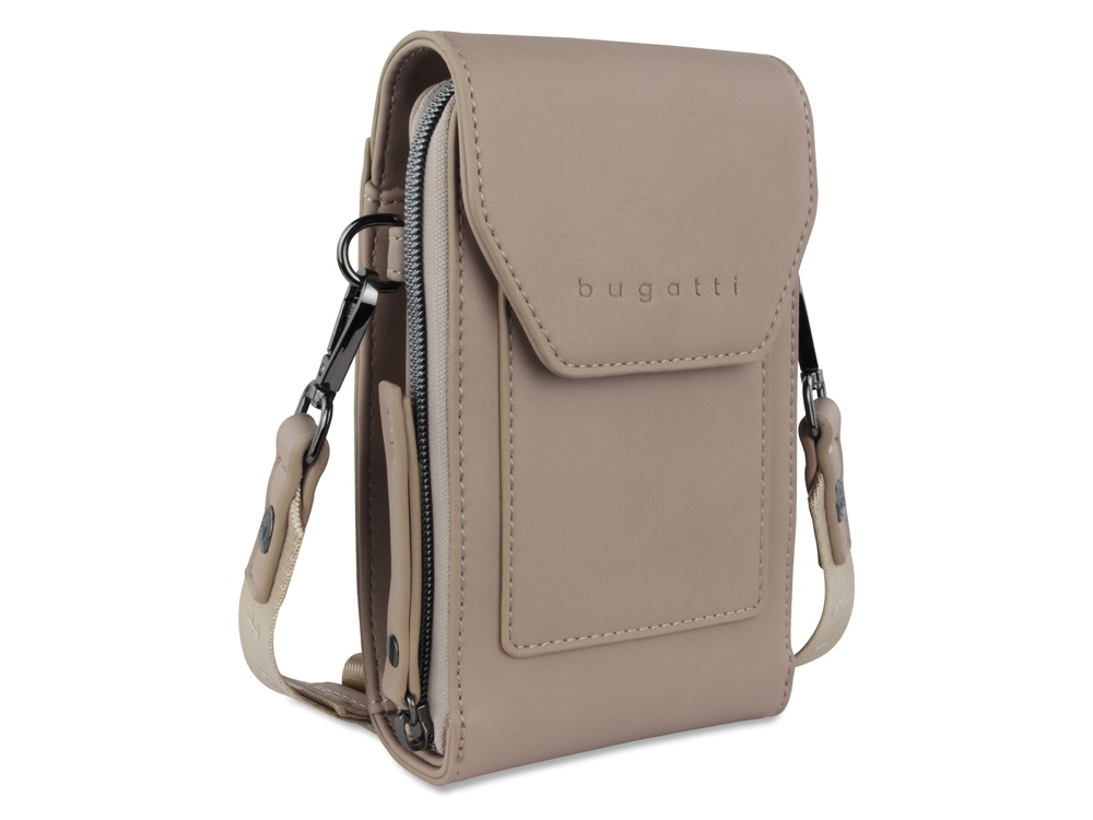 Сумка наплечная BUGATTI Almata, песочная, полиуретан, 11х4х19 см-0