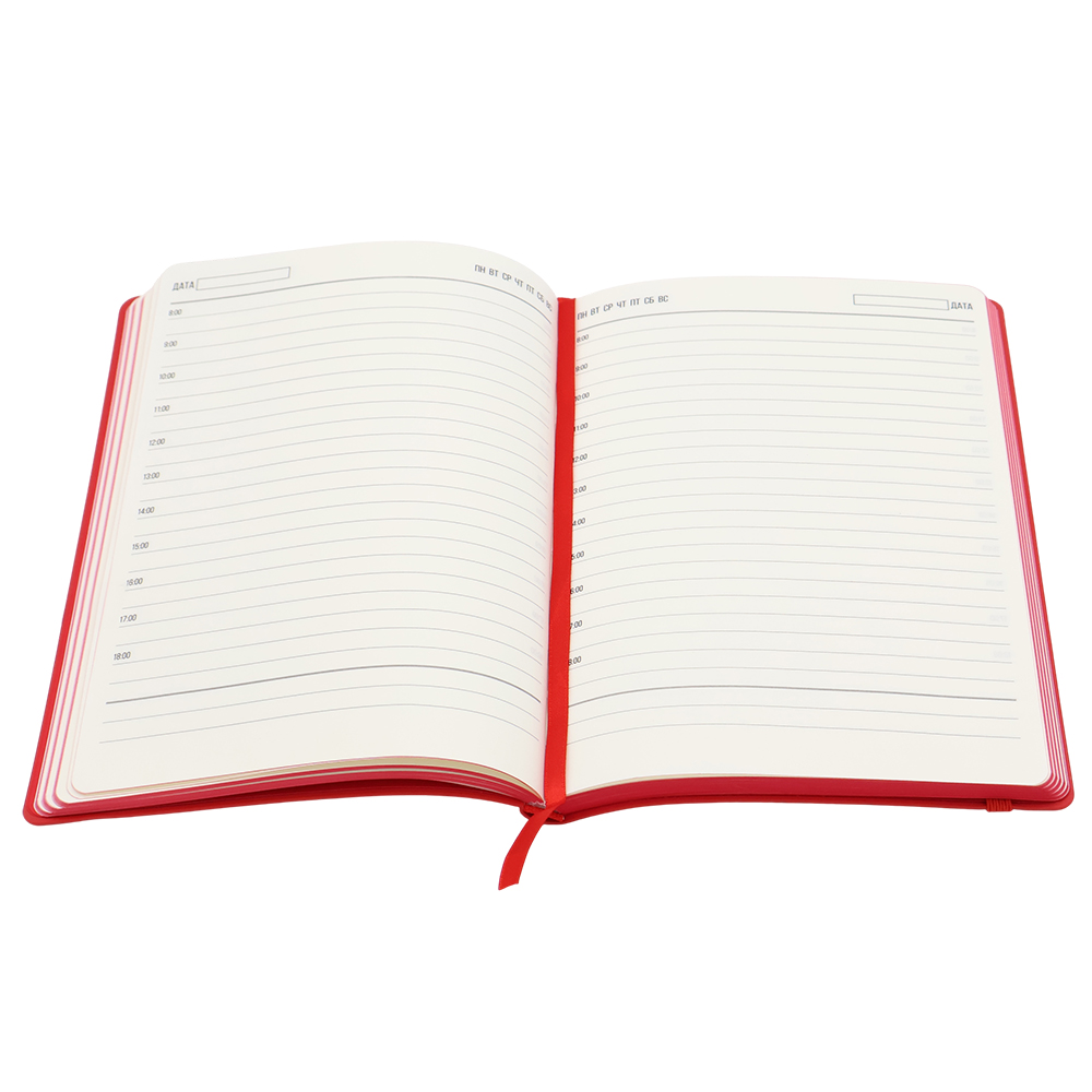 Ежедневник A5 недатированный Dante в мягком переплёте софт-тач, Красный-2