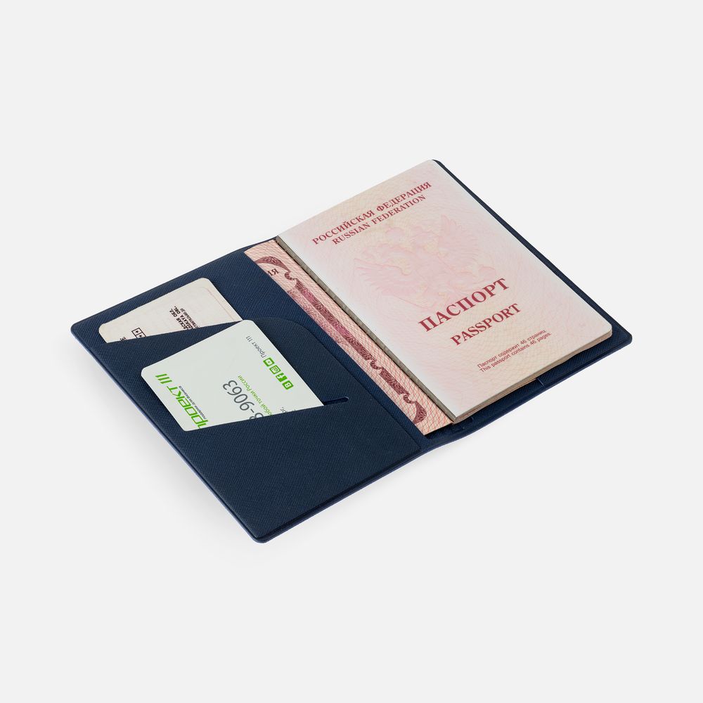 Обложка для паспорта Devon, синяя-2