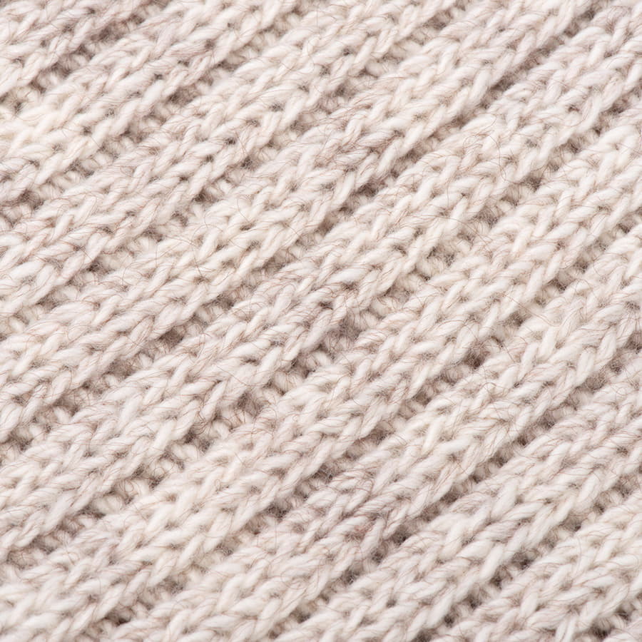 Шарф вязаный НАСВЯЗИ© шерсть/акрил, бежевый-2