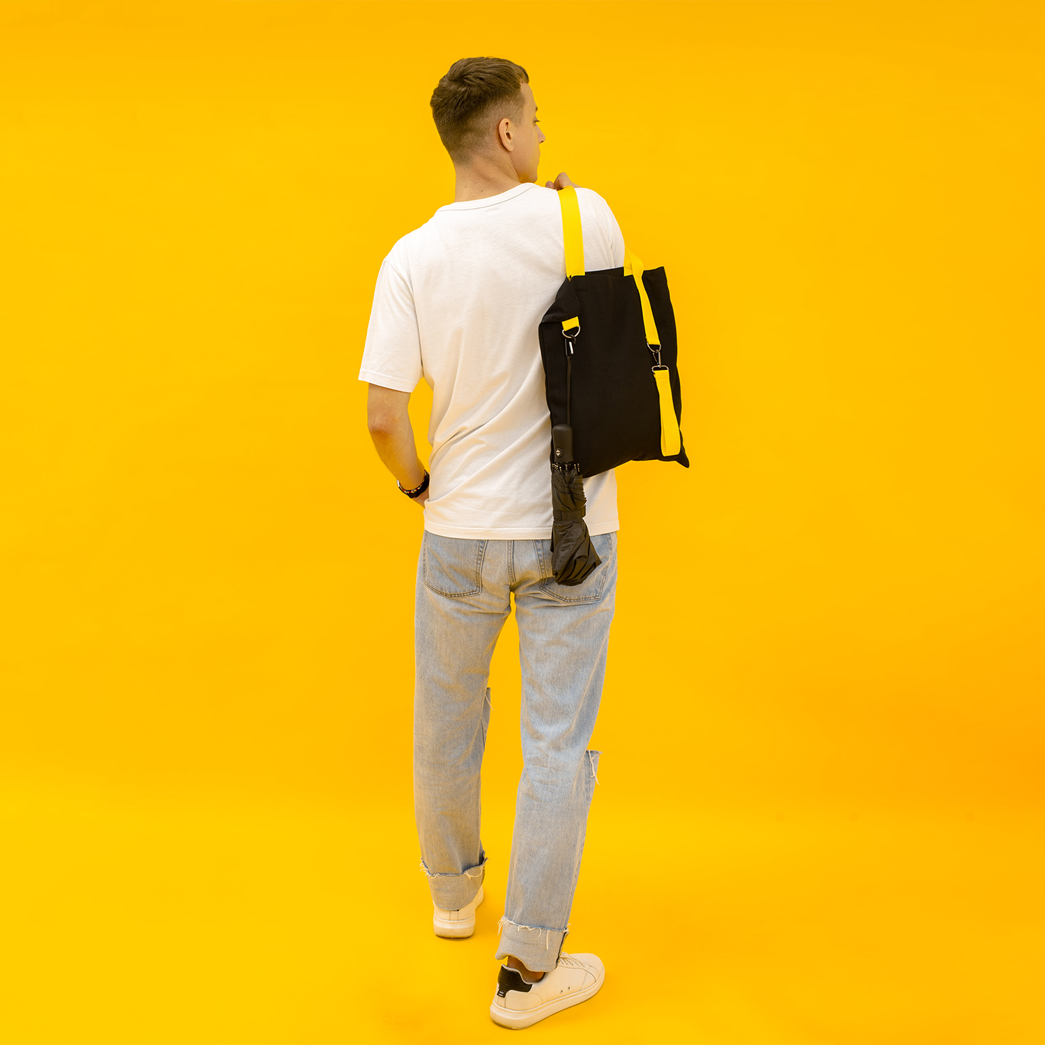 Шоппер Superbag black (чёрный с жёлтым)-5