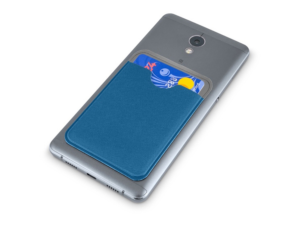 Чехол-картхолдер Favor на клеевой основе на телефон для пластиковых карт и и карт доступа, синий-3