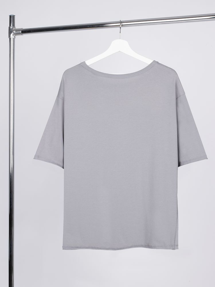 Футболка оверсайз унисекс Vozduh, светло-серая-3