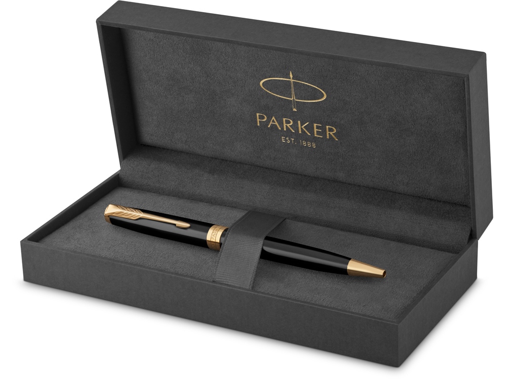 Ручка шариковая Parker Sonnet Core Black Lacquer GT, черный/золотистый-3