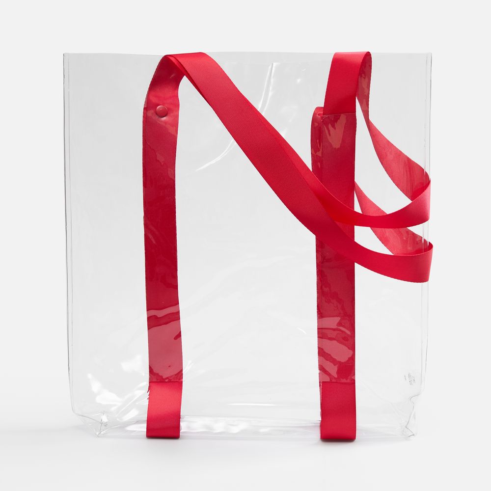 Шопер Clear Fest, ver.2, прозрачный с красными ручками-1