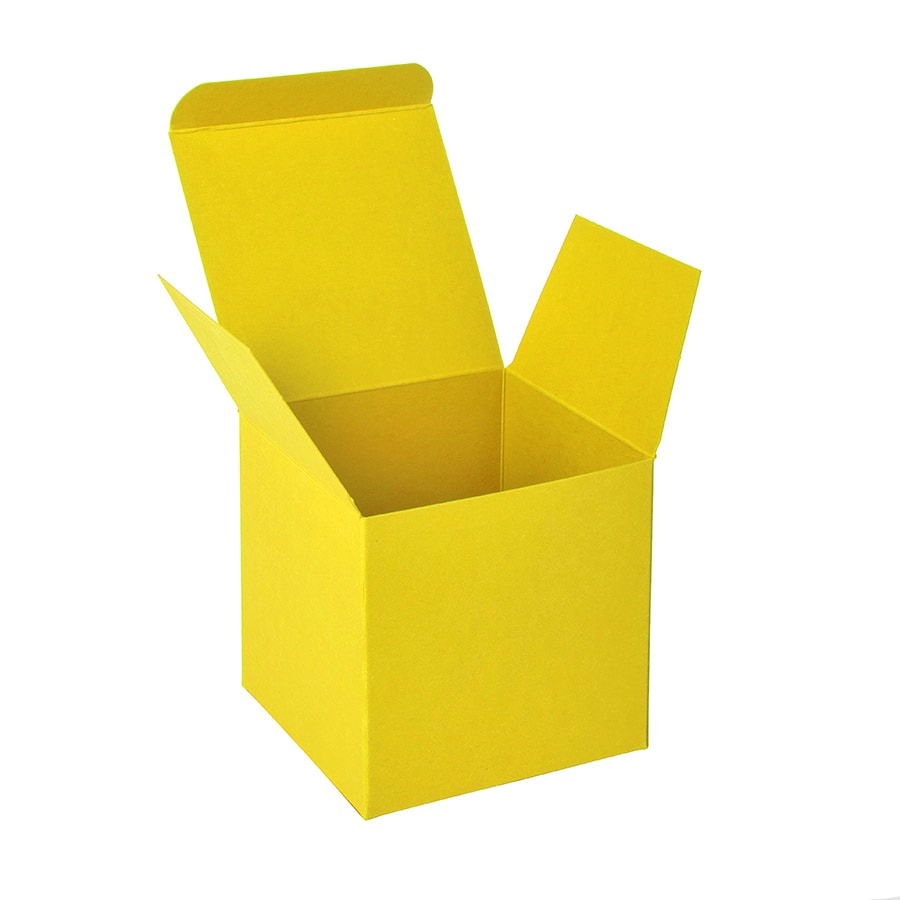 Коробка подарочная CUBE размер 9 x 9 x 9 см, желтый-0