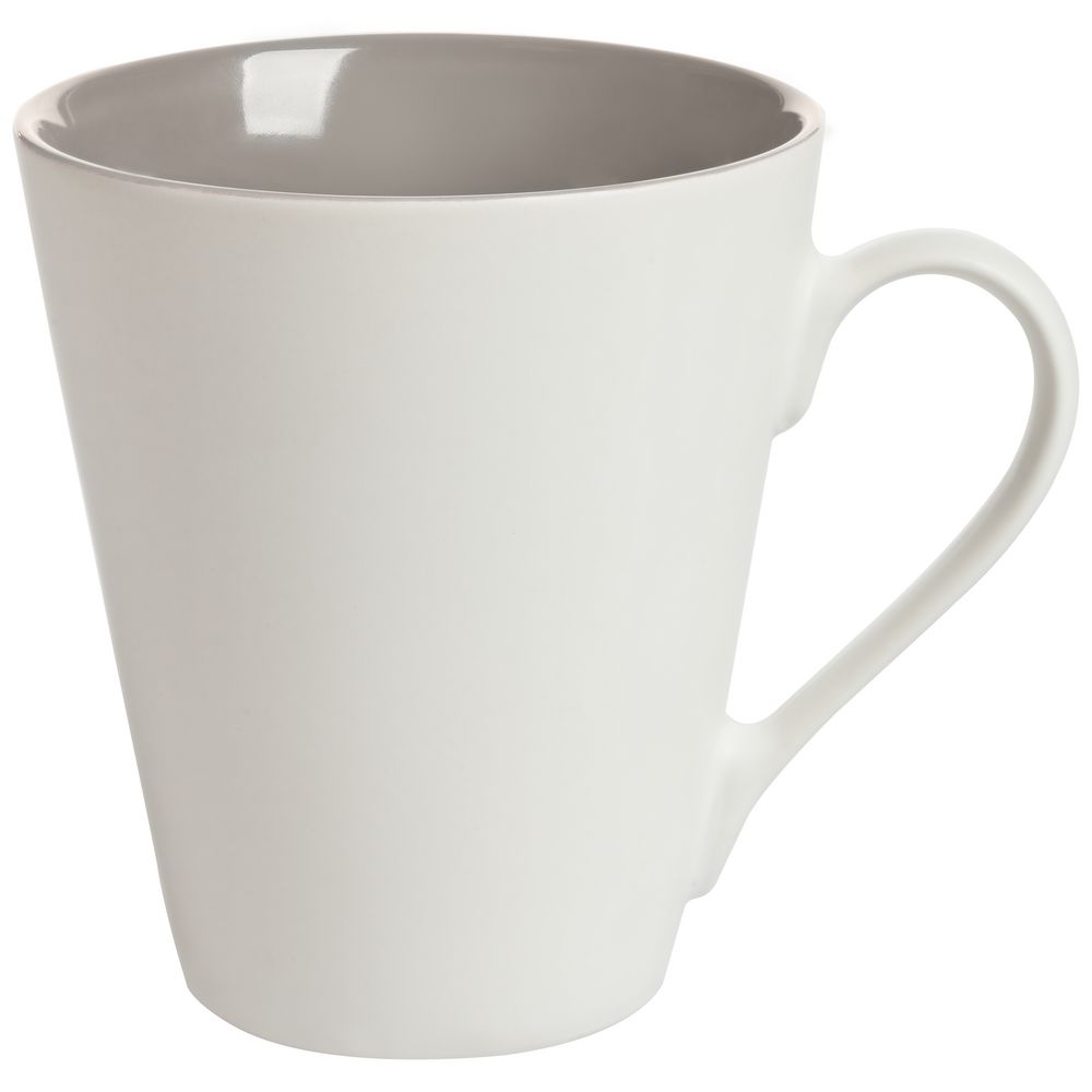 Кружка New Bell матовая, белая с серым-0