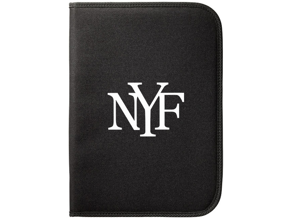 Папка А4 Berkeley на молнии с блокнотом, черный-4