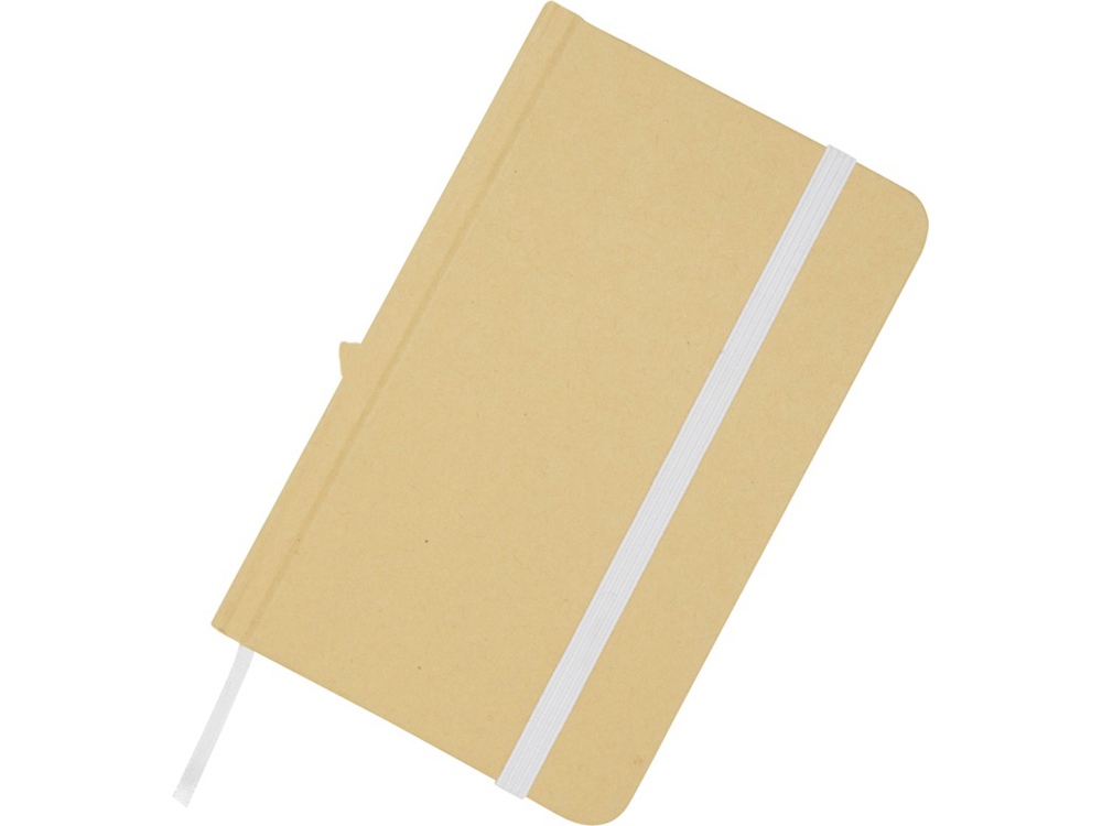 Reed блокнот формата А6 из переработанного материала в твердой обложке с простыми страницами - Белый-4