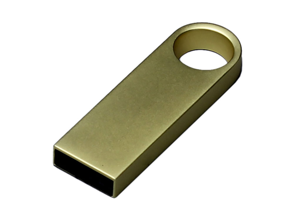 USB 2.0-флешка на 512 Мбайт с мини чипом и круглым отверстием, золотистый-1