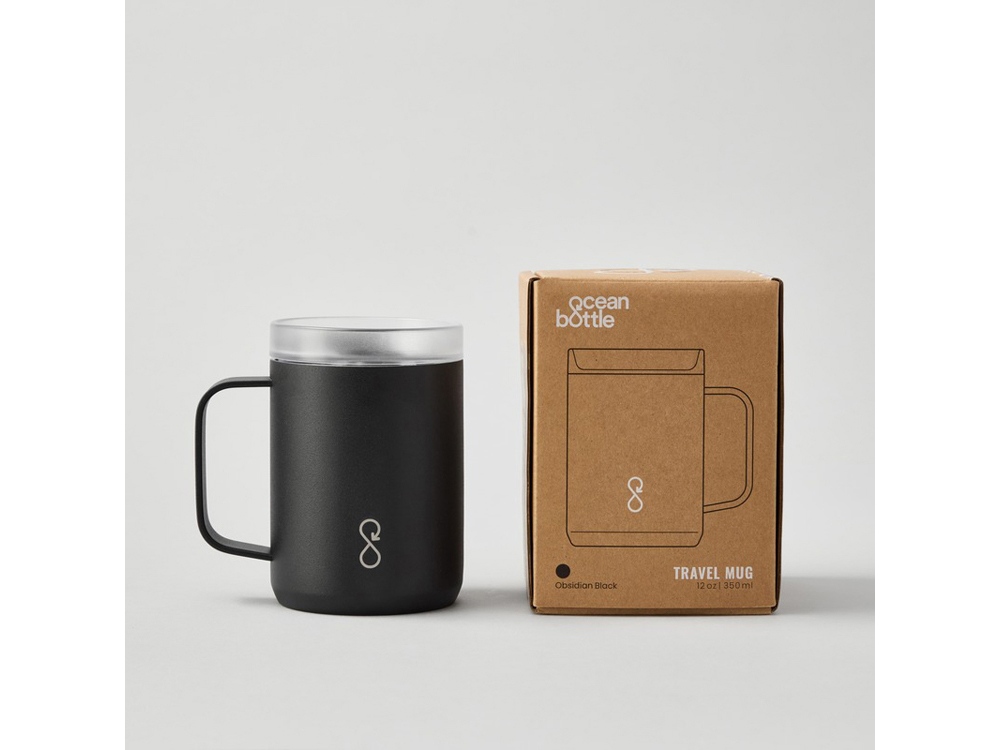 Ocean Bottle дорожная кружка-термос объемом 350 мл - Черный-4