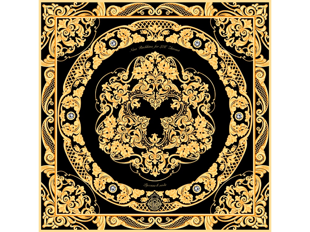 Платок Златоустовская гравюра-0