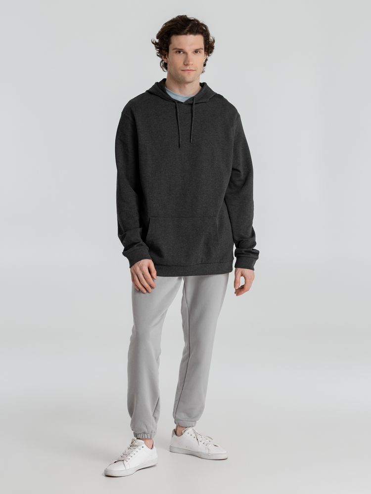 Толстовка с капюшоном унисекс Hoodie, серый меланж (антрацит)-6