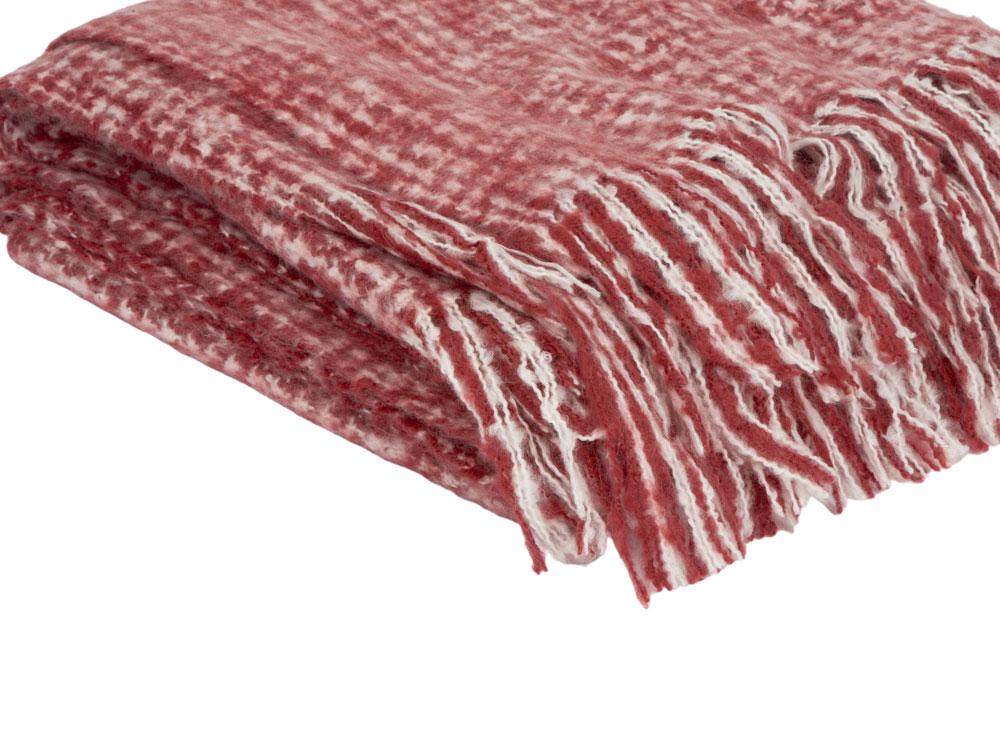 Акриловый плед Harp 130x180 см, белый/бордо-1