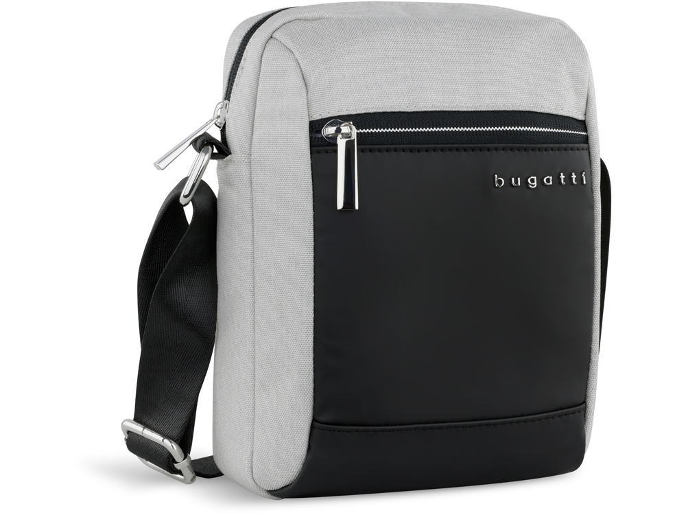 Сумка наплечная мужская BUGATTI Sera, светло-серая, полиэстер, 17х5,5х21 см, 1,5 л-0