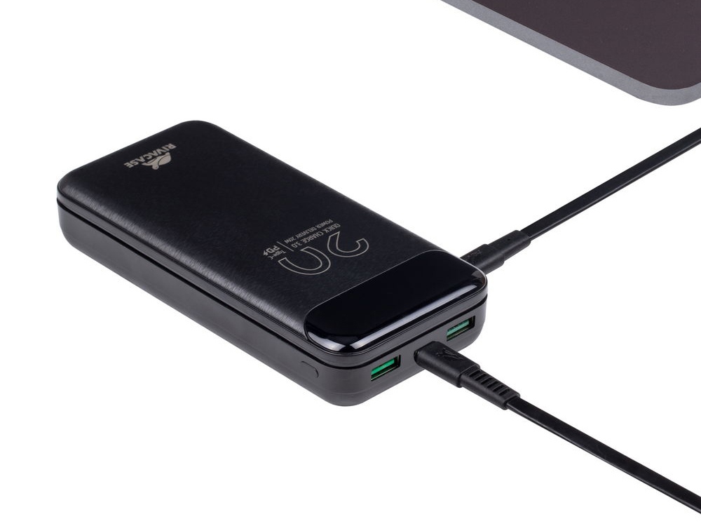 RIVACASE VA2582 (20 000mAh), QC/PD 22.5W внешний аккумулятор с дисплеем, черный /24-11