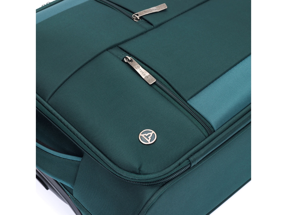 Чемодан TORBER Seyd, тёмно-зелёный, нейлон 600D, 48 х 22 х 78 см, 85 л-6