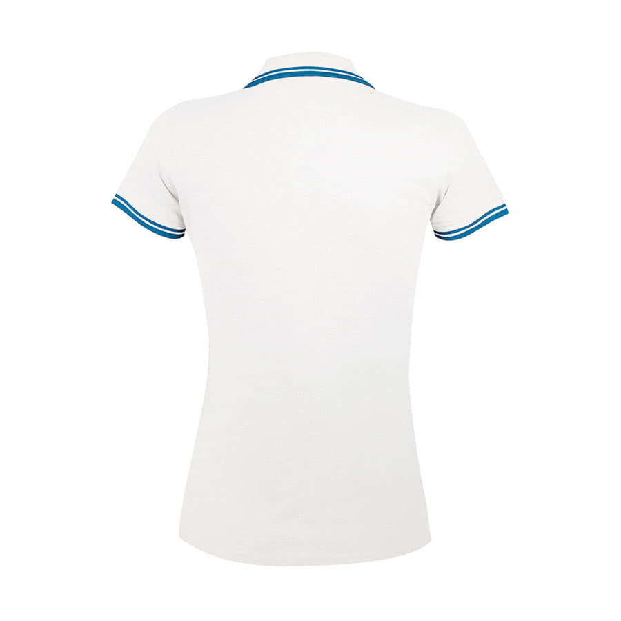 Поло женское PASADENA WOMEN 200, белый, голубой-4