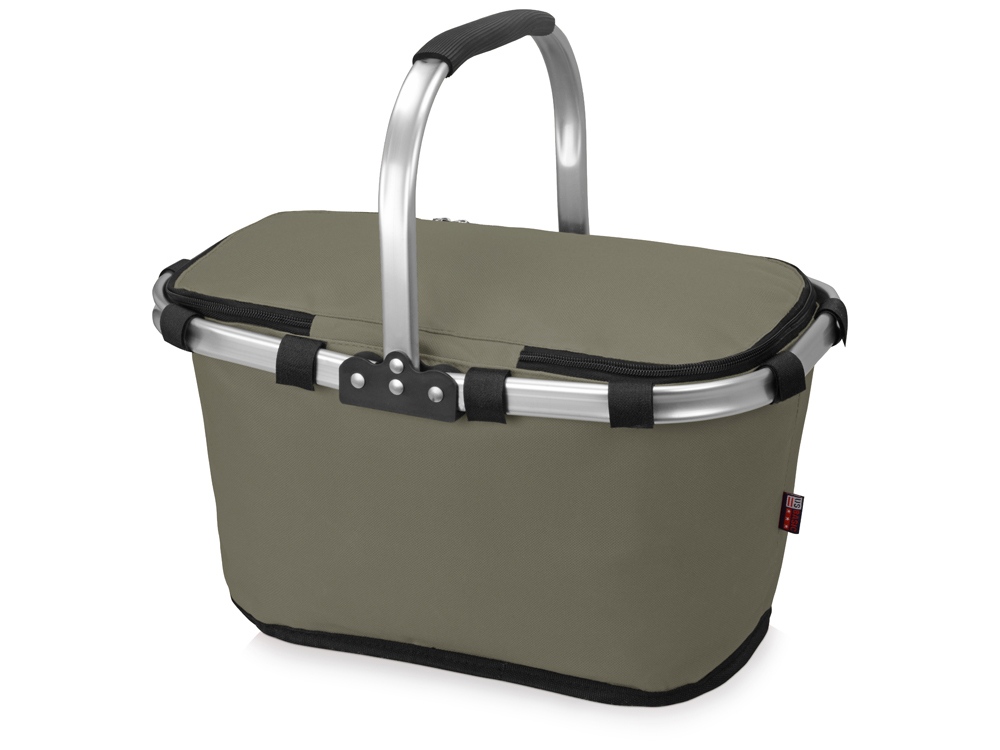 Изотермическая сумка-холодильник FROST складная с алюминиевой рамой, серый-1