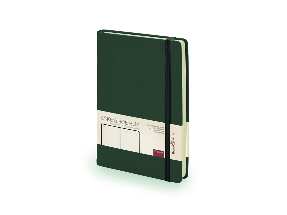 Ежедневник А5 недатированный Megapolis Velvet, темно-зеленый-0