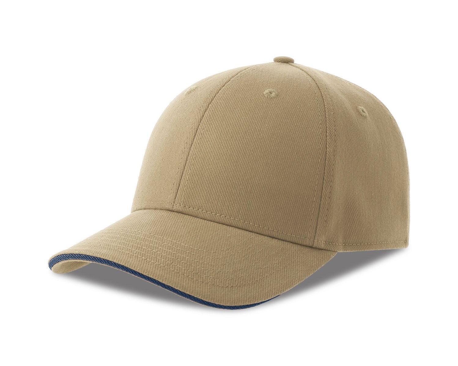 Бейсболка LIBERTY SANDWICH-S 270, 6 клиньев, металлическая застежка, хаки, темно-синий-0