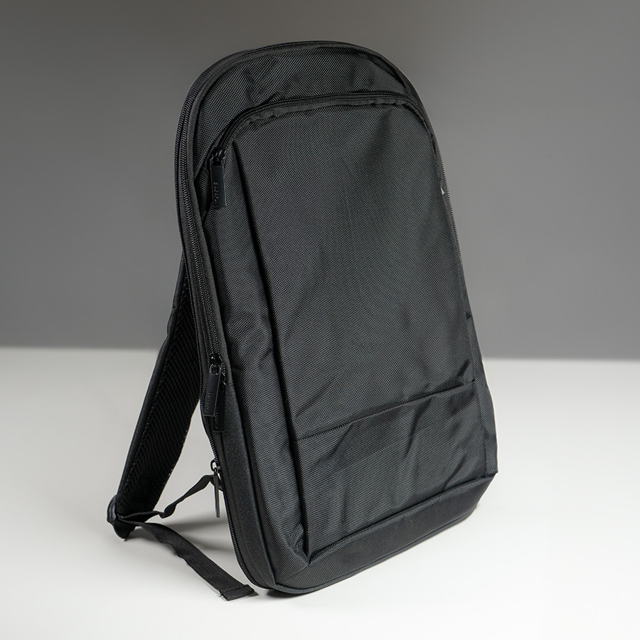 Расширяющийся  водостойкий рюкзак "Slim", чёрный, 45х30х6 см, ткань верха: 100% полиэстер 1680 D, черный-3