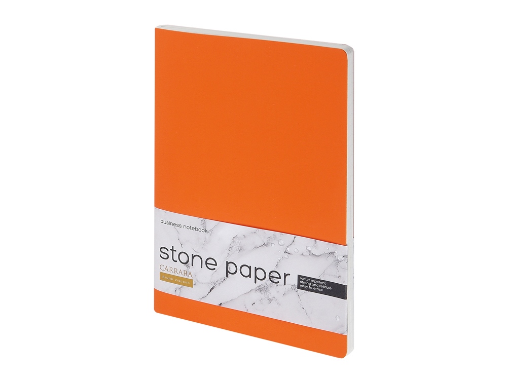 Тетрадь с каменной бумагой А5 Carrara 40 л., линейка, оранжевый-0