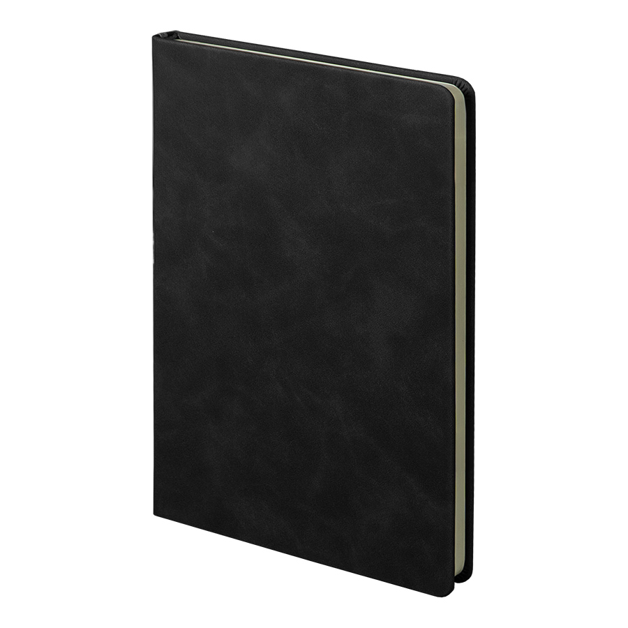 Ежедневник недатированный Muse,черный, формат А5, с декоративной серой полосой, блок в линейку, черный, серый-0