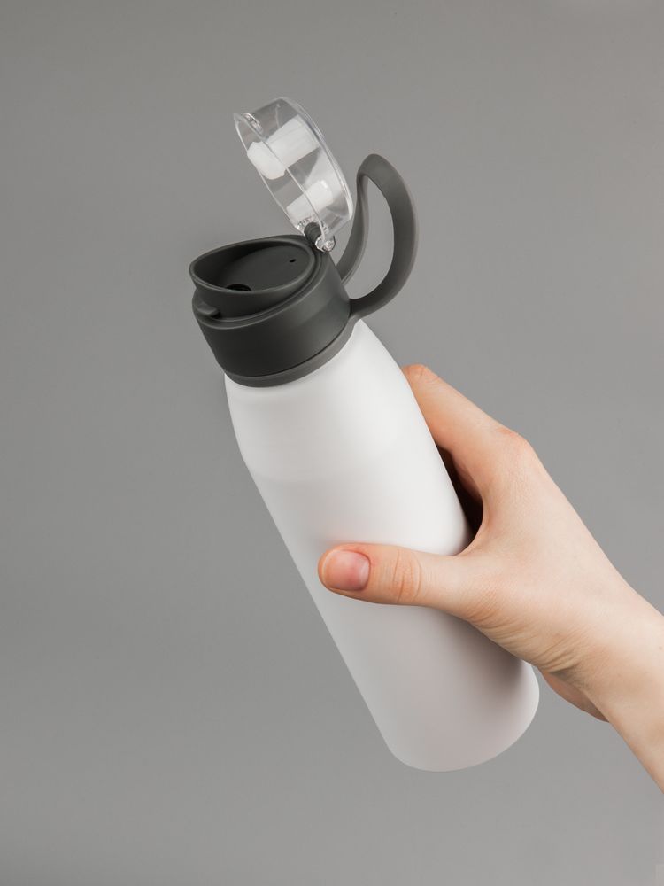 Бутылка для воды Billy Gym, матовая белая-4