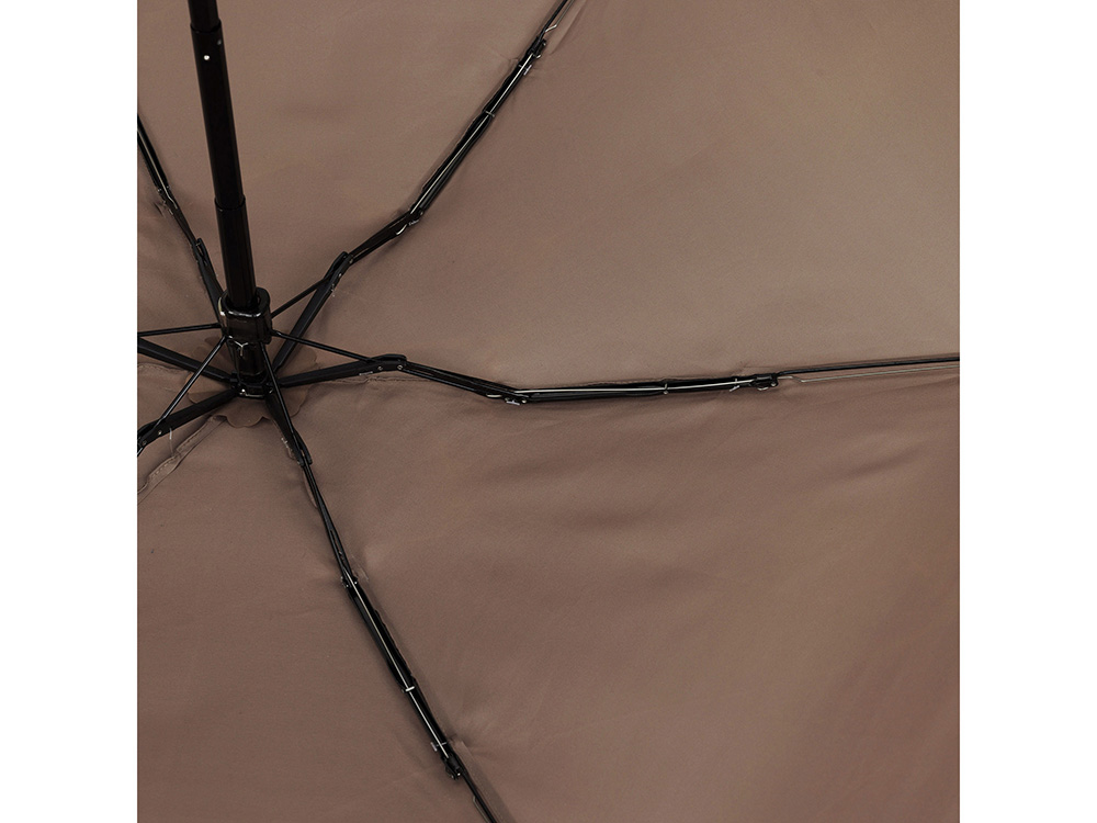 Зонт складной женский TORBER, механика, 5 сложений, коричневый, каркас алюминий, эпонж, пластиковая ручка, диаметр 91 см-4