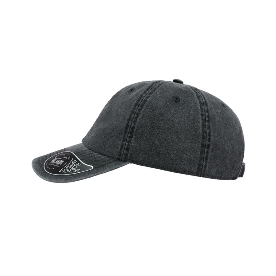 Бейсболка винтажная DIGG, 6 клиньев, металлическая застежка, черный-6