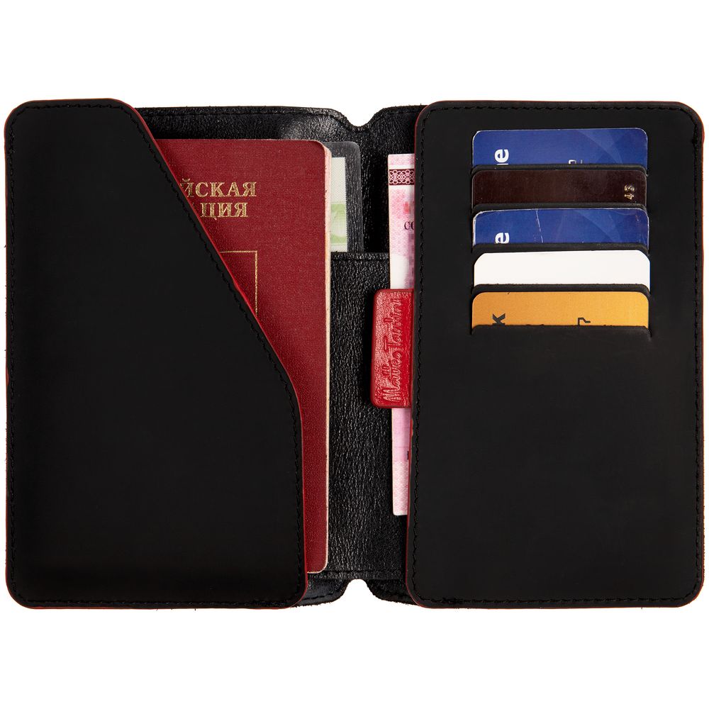 Автобумажник Arrival, черный с красным-3